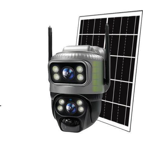 Cámara de seguridad, alimentada por energía solar, red 4G LTE, cámara 4G, tarjeta de 128 GB (1/2)