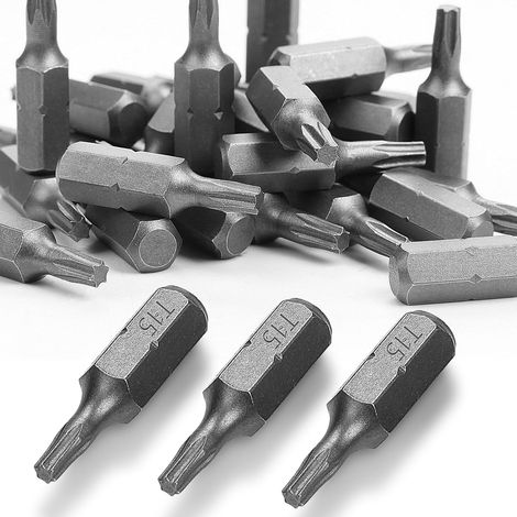 30pcs T15 25mm Torx Bits Chrome Vanadium Steel Replacement Bits for Screwdriver Bits (1/5)