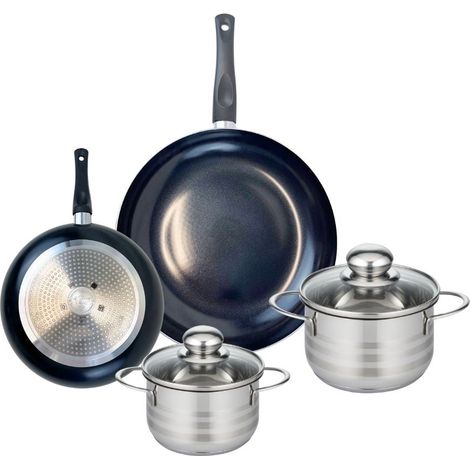 Ensemble de 2 Poêles de cuisson 20 et 28 cm et 2 faitouts 14 et 16 cm Elo Prima Brillant (1/5)