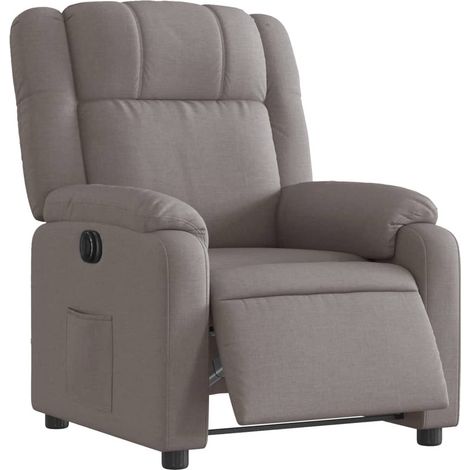 Sillón reclinable eléctrico tela gris taupé vidaXL