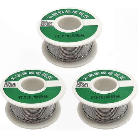 Lot de 3 fils à souder en acier inoxydable premium, idéal pour connexions métalliques variées, garantissant une soudure fiable et solide (1/5)