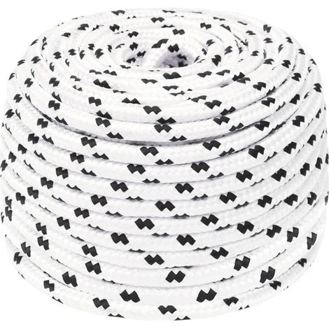 vidaXL Braided Boat Rope White 10 mmx25 m Polyester