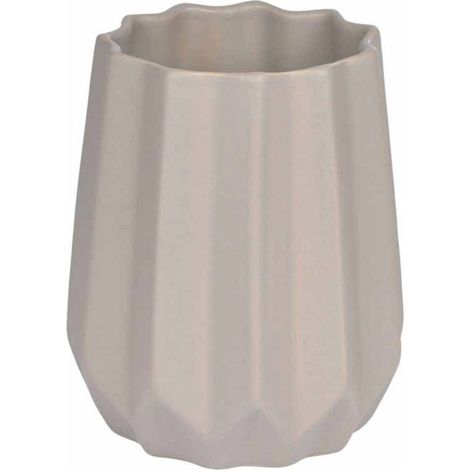 Vase Déco en Céramique "Origami" 15cm Taupe