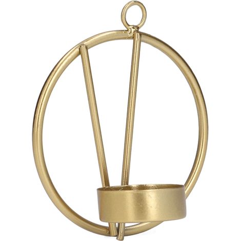 Porte-boucie mural rond doré contemporain - Support pour bougies design épuré (1/5)
