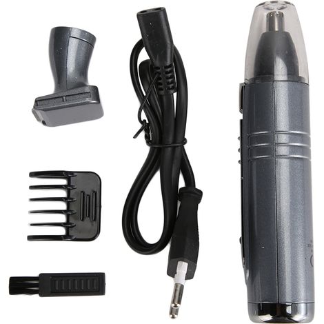 Rechargeable Coupe Poils Nez Oreilles Sourcils Rasoir Électrique Prise EU 220-240V Gris Foncé (1/5)