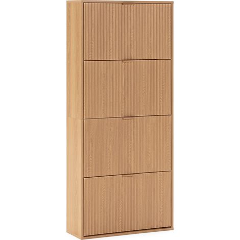 Mueble Zapatero Lluvia 4 Puertas Color Roble, para 24 Pares (1/5)