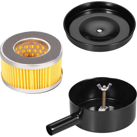 Filtre Compresseur d'air en Métal avec Silencieux et Noyau Filtrant Accessoire 1 Set pour Compresseur à Pistons Réduction de Bruit (1/5)