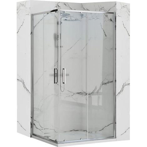 REA DUSCHKABINE PUNTO 80X100 CHROME + DUSCHTASSE SAVOY WHITE
