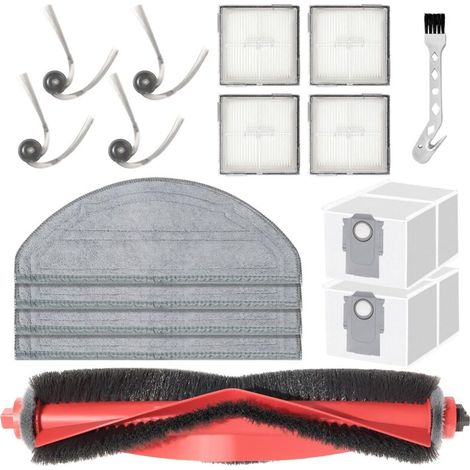 Accessoires pour Roborock Q10 S5 / Q10 S5+ rechange aspirateur, 1 brosse principale,4 chiffons de lavettes,2 sacs à poussière 4 brosses latérales,4 filtres (1/5)