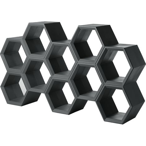 Hexa Grigio elefante libreria a parete scaffali ripiani originale Slide di design moderna colorata made in Italy modulare