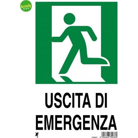Cartello in plastica "uscita di emergenza"  30 x 20 cm