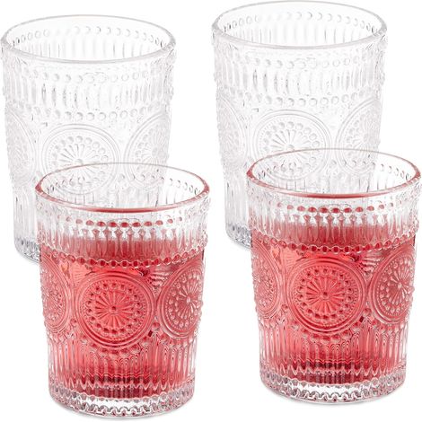 Gobelets JeiibrZui - 300 ml - Lot de 4 - Transparents - Pour eau, jus et cocktails - Compatibles lave-vaisselle (1/5)