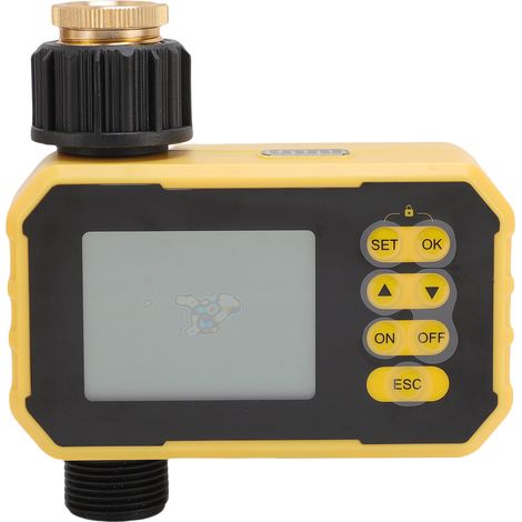 Programmateur d'arrosage automatique avec grand écran, capteur de pluie, panneau solaire réglable et sécurité enfant pour plantes de jardin et pelouse. (1/5)