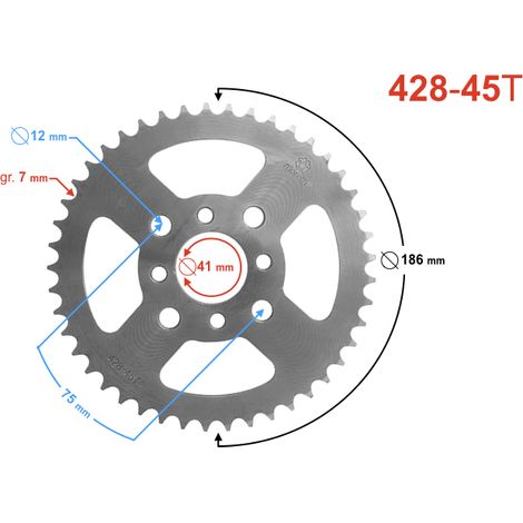 Moretti 45/428 Hinterradritzel für ATV 200 (1/2)