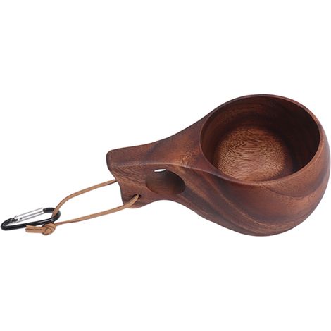 Mug de Camp Bois Naturel – Grain Unique – Portable avec Poignée – Pour Café, Thé et Lait – (1 Mug) – Décoration Idéale Camping et Maison (1/5)