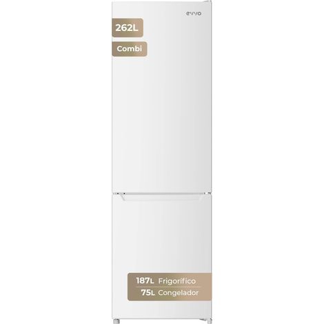 Frigorífico Combi EVVO F51, 187 l + 75 l, 176 cm, Blanco, Bajo consumo