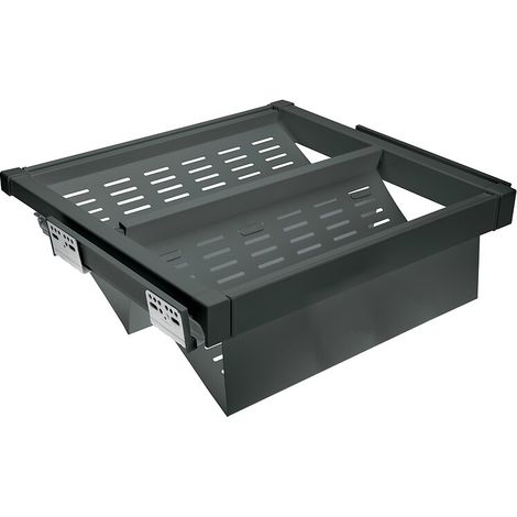 Porte-chaussures coulissant ajustable à sortie totale Elite - largeur 600 mm - finition anthracite - SYNERCIA (1/2)
