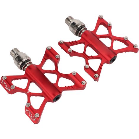 Paar LP Litepro K5 Schnellspannpedale aus Aluminiumlegierung mit Lagern für Rennräder, Mountainbikes und Falträder (rot). (1/5)