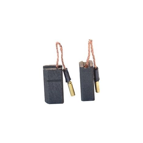 Juego de 2 carbones adaptables para Hitachi. Dimensiones: 6.5 x 9 x 17 mm.