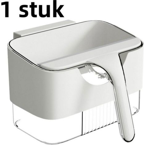 Poubelle murale monobloc avec grattoir pour le nettoyage de la cuisine et de la table, à fixer sur une porte de placard - Bla (1/5)
