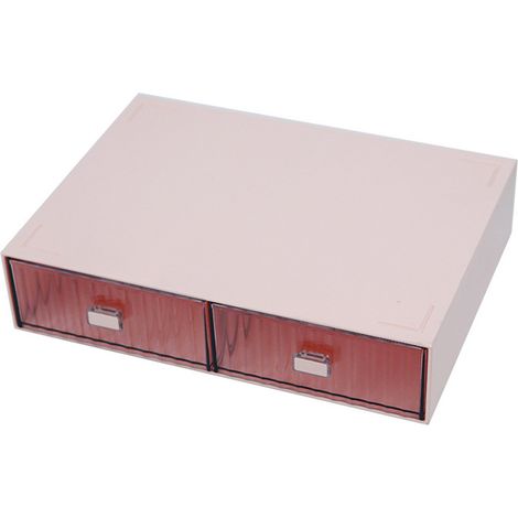 Organisateur de tiroirs de bureau en plastique anti-poussière à monter soi-même, boîte de rangement à tiroirs empilables à plusieurs niveaux (1/5)