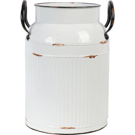 Vaso Kanka in metallo bianco in stile vintage con effetto anticato (1/3)