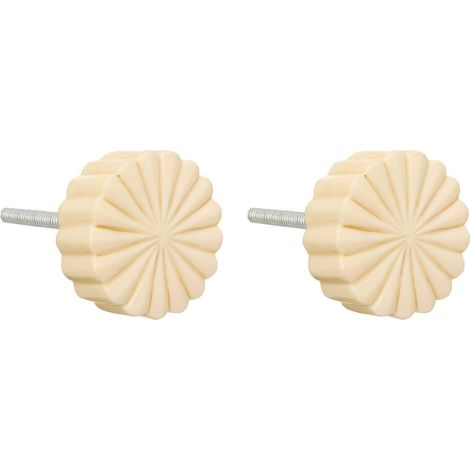 Lot de 2 Boutons de Meuble "Cléa" 3cm Crème