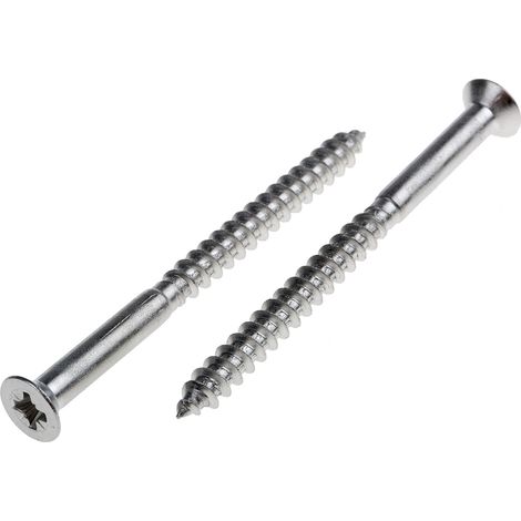 Vis à bois, 5mm, tête Fraisée 65mm, en Acier Inoxydable A2 304 ( Prix pour Boîte de 50 )