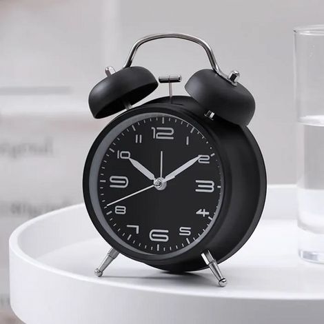 Réveil matin lumineux - 4 pouces - Alarme - Décoration - Noir (1/4)