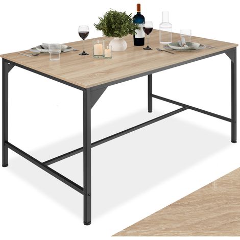 Table de salle à manger style industriel 120 x 75 cm bois clair