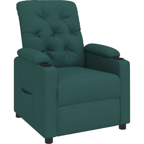 Fauteuil inclinable en tissu vert foncé (1/5)