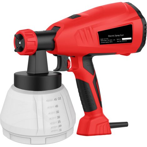 Pistolet à peinture électrique HVLP 1300 ml avec 3 buses et 3 jets différents, 2 filtres en papier, molette de réglage de la pression, idéal pour voiture, vélo, meubles, chaises, terrasse, armoires, c (1/5)