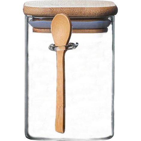 1 bocal carré en verre
