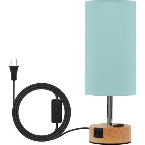 Yuiboo Lampes de table bleu turquoise pâle bureau avec ports USB (1/5)