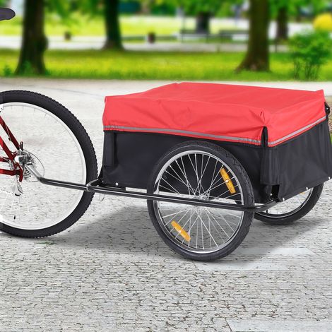 Remorque à vélo cargo pliable avec attelage, dimensions 140x88x60 cm, capacité 40 kg, remorque transport pour vélo, équipement marque DaGou (1/4)