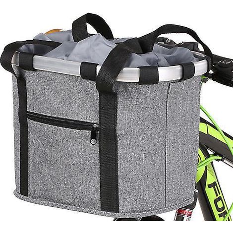 panier Pliant Amovible Pour Vlo De Chien (modle Zip Gris) Avec Panier De Guidon Ajustable  Dgagement Rapide Pour Une Installation Facile (1/5)
