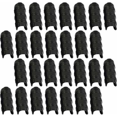 30 Pcs Bâtiments De Jardin Tube Clip PC, Serre Cadre Pinces De Tuyau Tube Film Clip, Noir 20mm (1/4)