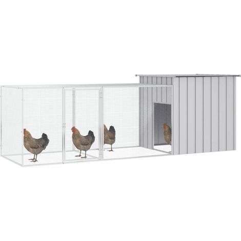 Maison Exclusive - Gabbia per Polli Grigia 300x91x100 cm Acciaio Zincato