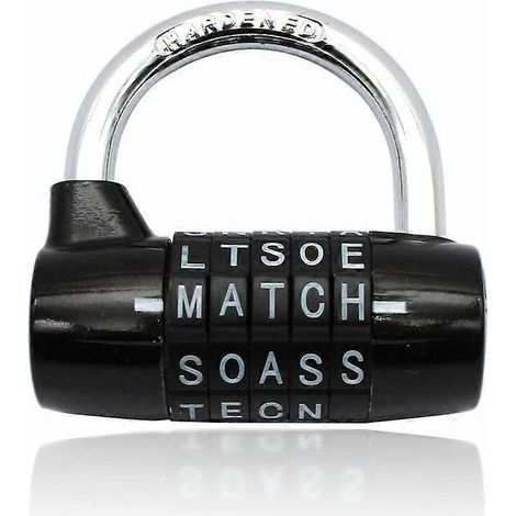 Cadenas à combinaison, cadenas à code, cadenas étanche et antirouille pour les familles, les écoles, les entreprises, les casiers et autres lieux (5 lettres) (1/5)