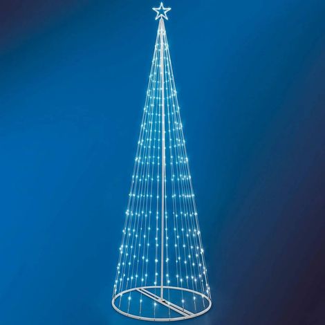 TRADE SHOP - Albero Di Natale Luminoso Bianco Freddo 394 Led 300cm Decorazione Per Esterno - (1/2)