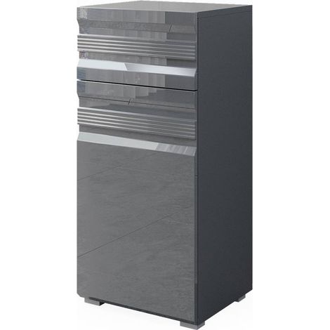 Meuble de rangement de salle de bain Fredd, Anthracite, 36.4 x 79 cm, Vicco