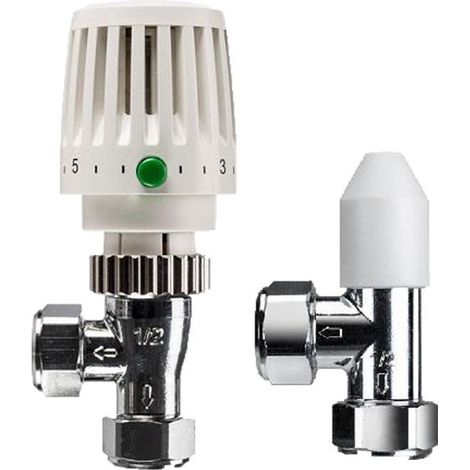 Honeywell VTL120-15A 15mm TRV Thermostatic Radiator Valve Angled & Lockshield