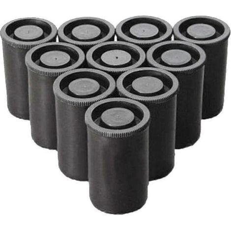 Lot de 100 boîtes de rangement vides en plastique pour pellicules/rouleaux de pellicule/accessoires, adaptées au rangement de perles artistiques, de pièces de monnaie, de pilules, etc., noires. (1/5)