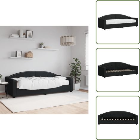 Sofá cama negro - vidaXL Sofá cama con colchón tela negro 80x200 cm - Sofá cama con espuma