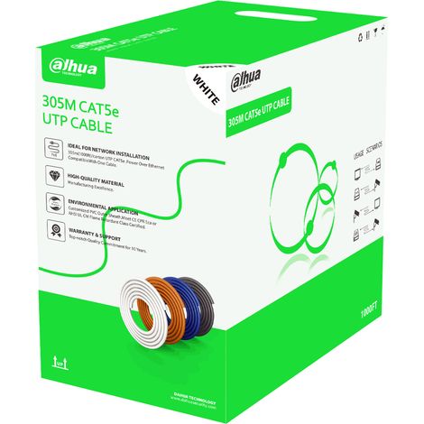 Dahua 305m Cat5E CCA, White Bianco