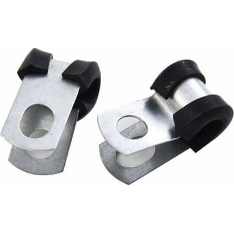 Clips De Tuyau De Frein - Revêtement Caoutchouc - Pour Tube 3/16 Pouces - Protection Anti-Vibrations - Zinc - Lot De 12 (1/5)