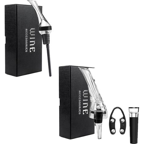 Aérateur à vin verseur avec coffret cadeau, infusion rapide du vin rouge, ensemble de 1 ou 3 pièces, aérateur à longue tige (1/5)