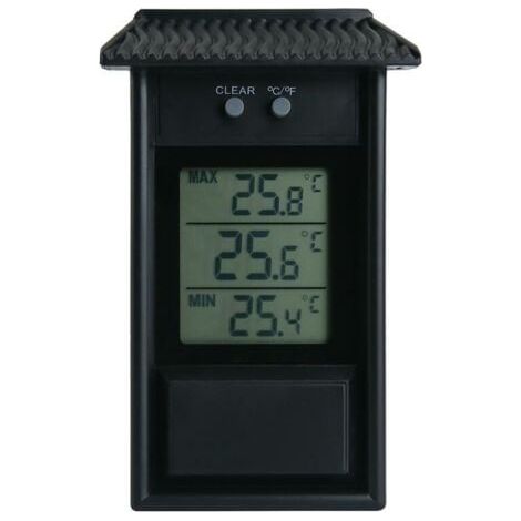 Elektronisches Außenthermometer Außenthermometer Elektronisches Thermohygrometer Wasserdichtes Kühlschrankthermometer Größe Temperaturwertspeicherfunktion 13,2 x 8 x 3 (cm) Schwarz 1 Stück (1/3)