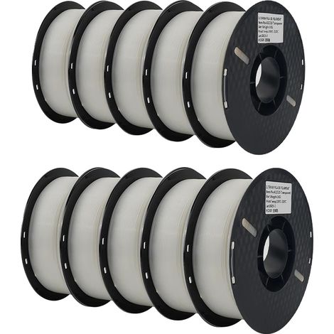 PLA-Filament für 3D-Drucker, 1,75 mm Durchmesser, 1 kg Rolle, 10 kg transparentes PLA (1/2)