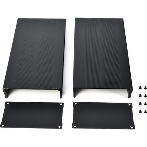 Boîtier de projet en alliage d'aluminium, boîtier de protection électronique noir sable, 55 x 106 x 200 mm (1/5)
